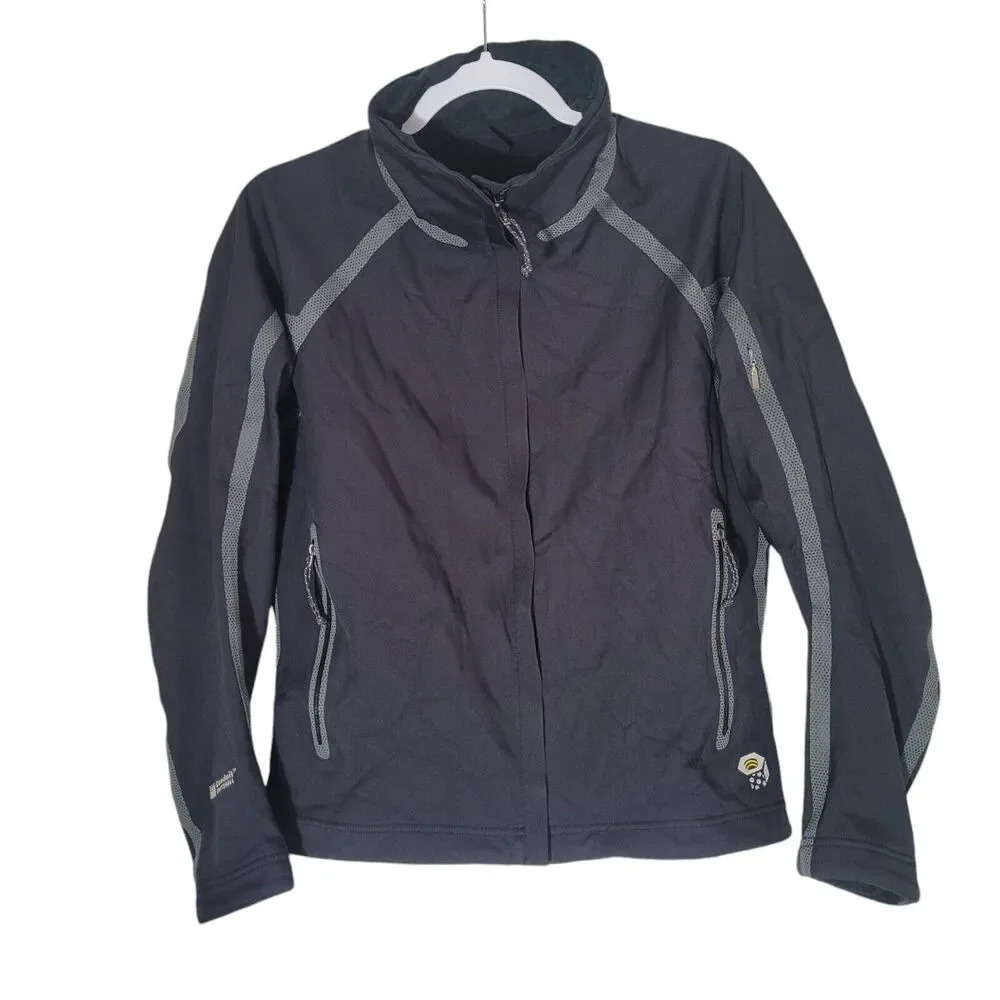 Mountain Hardwear Women's Conduit Soft Shell Jacket Size 8 Black Outdoor Hiking‎